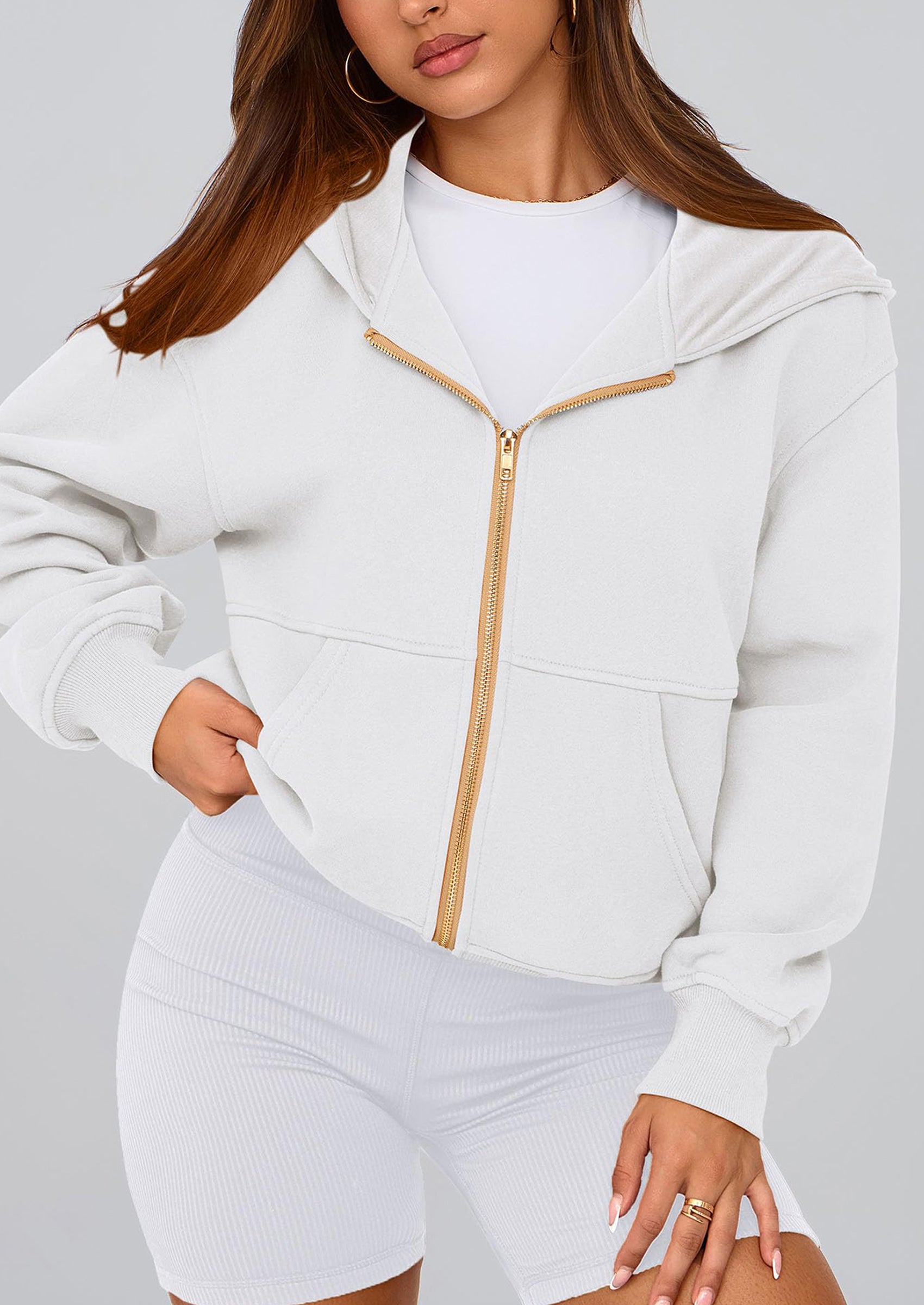 PRETTYGARDEN Hoodies For Women Sweatshirt Zip Up Hoodie Fall Fashion Trendy Long Sleeve Jackets Winter Clothing Outfits