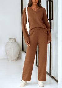 PRETTYGARDEN Lounge Sets for Women Two Piece Sweaters Pajama Set Fall Fashion Loungewear Outfits Matching Winter Clothes