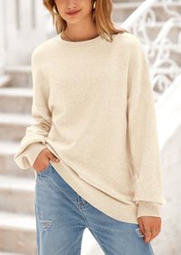 PRETTYGARDEN Women's Fall Sweaters Casual Crew Neck Long Sleeve Pullover Tops Ribbed Knit Loose Fit Winter Clothes