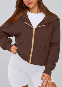 PRETTYGARDEN Hoodies For Women Sweatshirt Zip Up Hoodie Fall Fashion Trendy Long Sleeve Jackets Winter Clothing Outfits