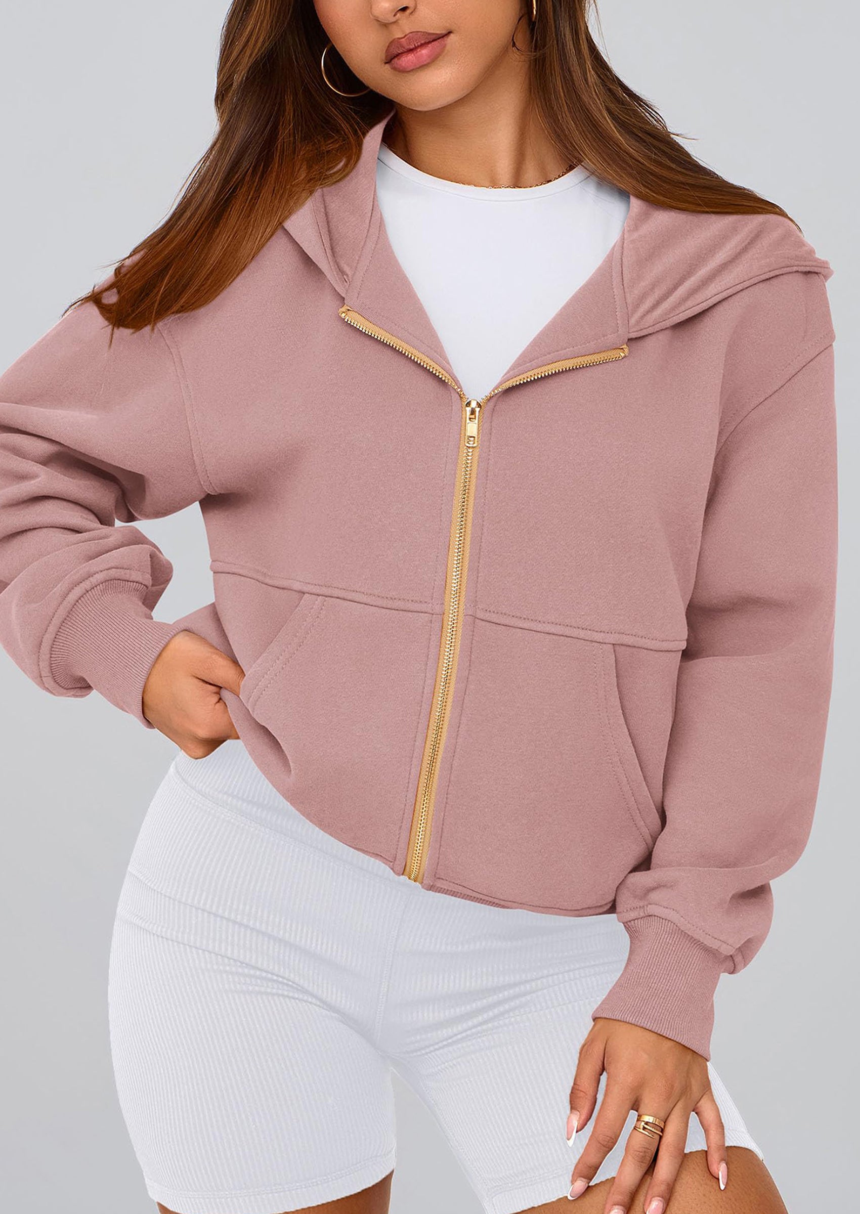 PRETTYGARDEN Hoodies For Women Sweatshirt Zip Up Hoodie Fall Fashion Trendy Long Sleeve Jackets Winter Clothing Outfits