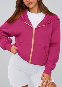 PRETTYGARDEN Hoodies For Women Sweatshirt Zip Up Hoodie Fall Fashion Trendy Long Sleeve Jackets Winter Clothing Outfits