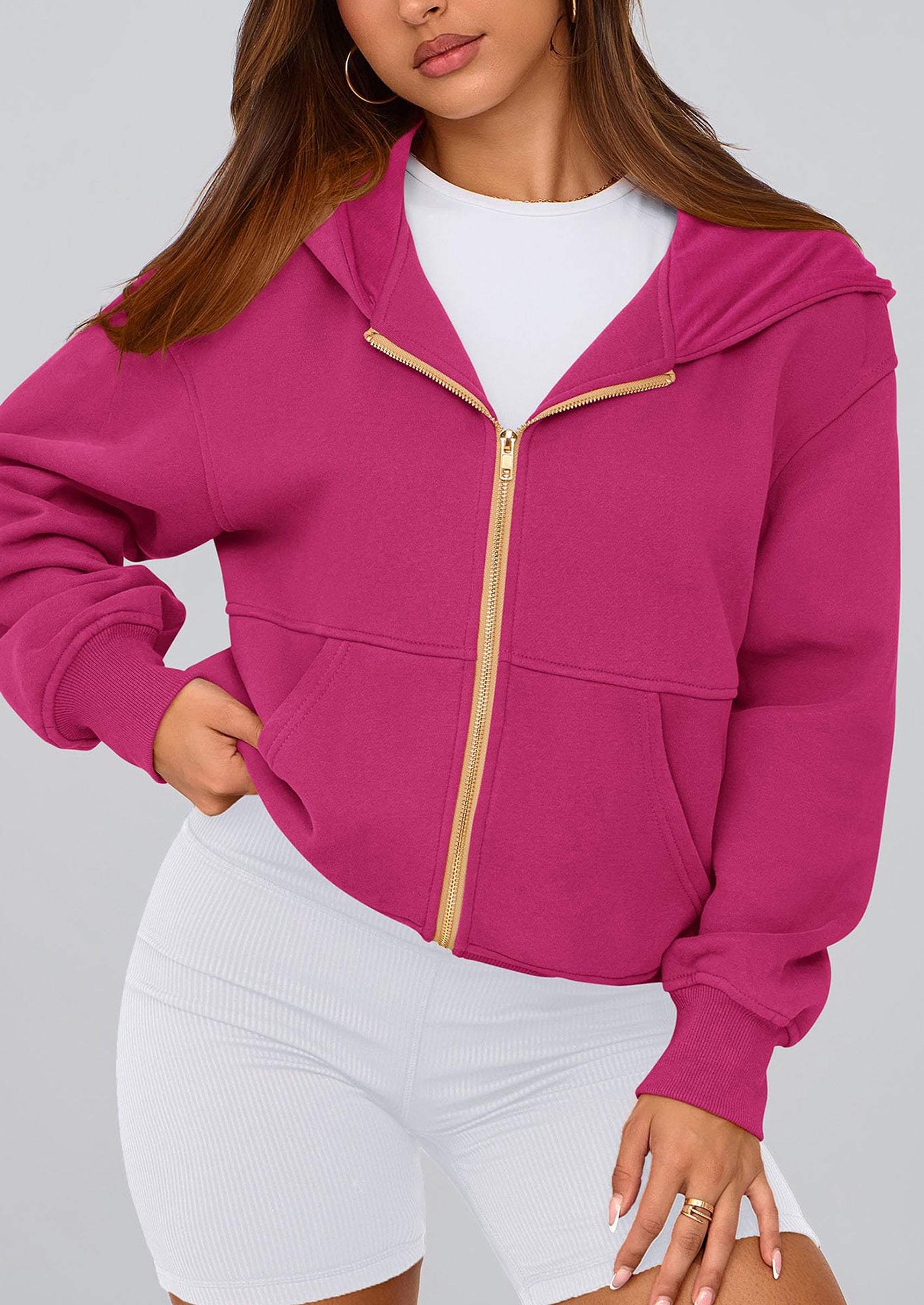 PRETTYGARDEN Hoodies For Women Sweatshirt Zip Up Hoodie Fall Fashion Trendy Long Sleeve Jackets Winter Clothing Outfits