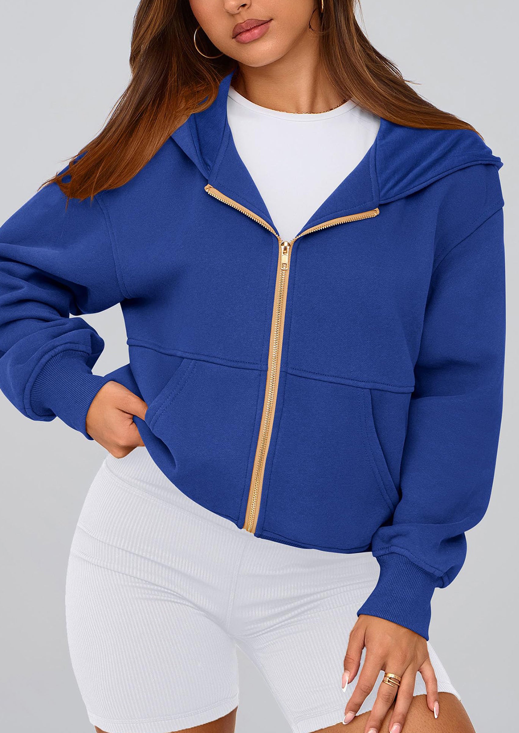 PRETTYGARDEN Hoodies For Women Sweatshirt Zip Up Hoodie Fall Fashion Trendy Long Sleeve Jackets Winter Clothing Outfits