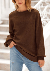 PRETTYGARDEN Women's Fall Sweaters Casual Crew Neck Long Sleeve Pullover Tops Ribbed Knit Loose Fit Winter Clothes