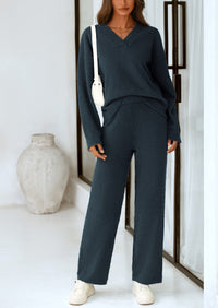 PRETTYGARDEN Lounge Sets for Women Two Piece Sweaters Pajama Set Fall Fashion Loungewear Outfits Matching Winter Clothes