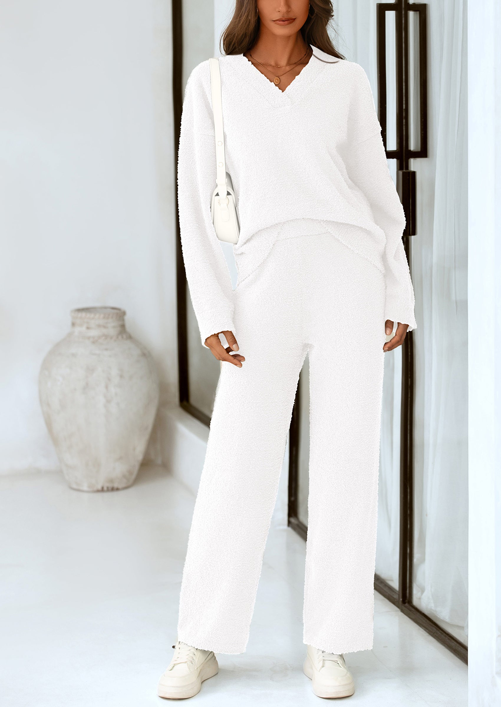 PRETTYGARDEN Lounge Sets for Women Two Piece Sweaters Pajama Set Fall Fashion Loungewear Outfits Matching Winter Clothes