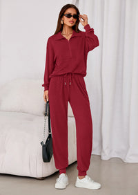 PRETTYGARDEN Women's Fall 2 Piece Lounge Sets Zip Up Sweatshirt Jogger Pants Sweat Track Suits Travel Outfit Winter Clothing