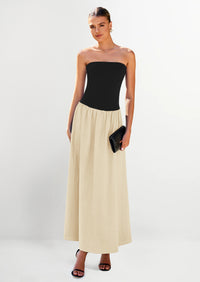 PRETTYGARDEN Women Strapless Elegant Going Out Maxi Dresses