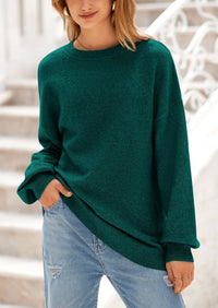 PRETTYGARDEN Women's Fall Sweaters Casual Crew Neck Long Sleeve Pullover Tops Ribbed Knit Loose Fit Winter Clothes