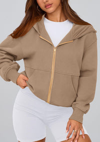 PRETTYGARDEN Hoodies For Women Sweatshirt Zip Up Hoodie Fall Fashion Trendy Long Sleeve Jackets Winter Clothing Outfits