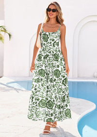 PRETTYGARDEN Womens Spring Boho Maxi Dress Eyelet Floral Long Flowy Sundresses Summer Beach Vacation Clothes PRETTYGARDEN