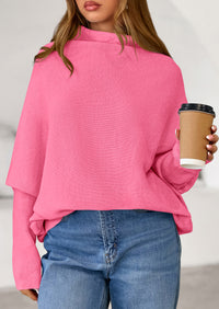 PRETTYGARDEN Womens Sweaters Fall Fashion Casual Loose Turtleneck Batwing Long Sleeve Knit Sweater Pullover Tops