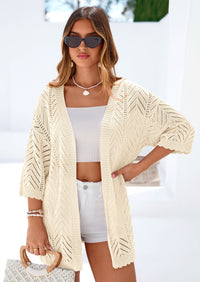 PRETTYGARDEN Summer Cardigan Sweaters for Women Lightweight  Short Sleeve Knit Coverup Spring Beach Vacation Clothes PRETTYGARDEN