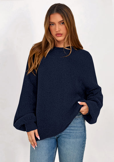 PRETTYGARDEN Sweaters for Women Fall Chunky Knit Long Sleeve Crew Neck Oversized Pullover Tops Winter Fashion Clothing