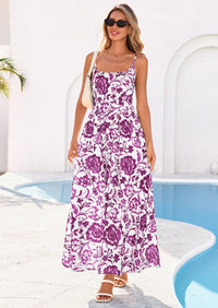 PRETTYGARDEN Womens Spring Boho Maxi Dress Eyelet Floral Long Flowy Sundresses Summer Beach Vacation Clothes PRETTYGARDEN