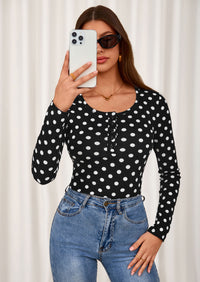 PRETTYGARDEN Women's Fall Long Sleeve Henley T Shirts Button Ribbed Knit Slim Fit Basic Tops Blouse Casual Outfits