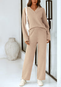 PRETTYGARDEN Lounge Sets for Women Two Piece Sweaters Pajama Set Fall Fashion Loungewear Outfits Matching Winter Clothes