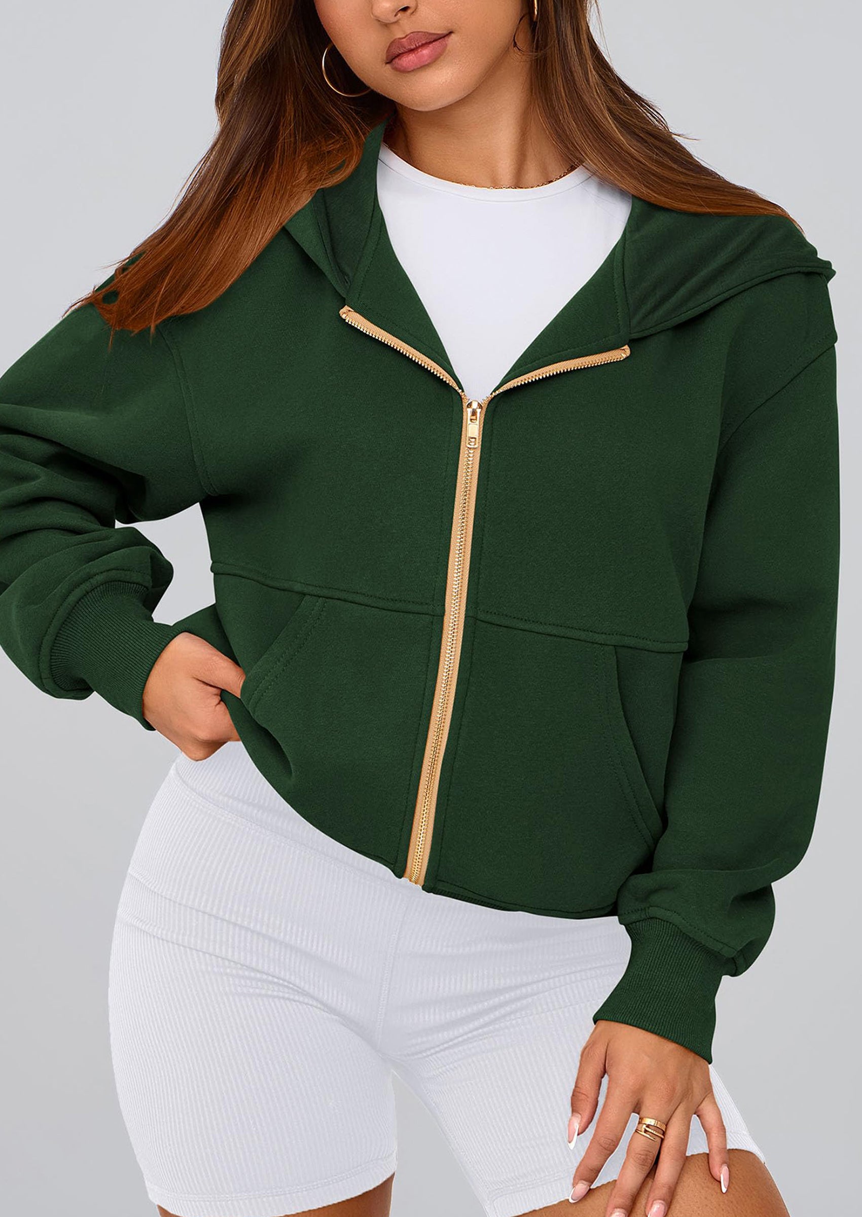 PRETTYGARDEN Hoodies For Women Sweatshirt Zip Up Hoodie Fall Fashion Trendy Long Sleeve Jackets Winter Clothing Outfits