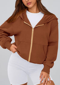 PRETTYGARDEN Hoodies For Women Sweatshirt Zip Up Hoodie Fall Fashion Trendy Long Sleeve Jackets Winter Clothing Outfits