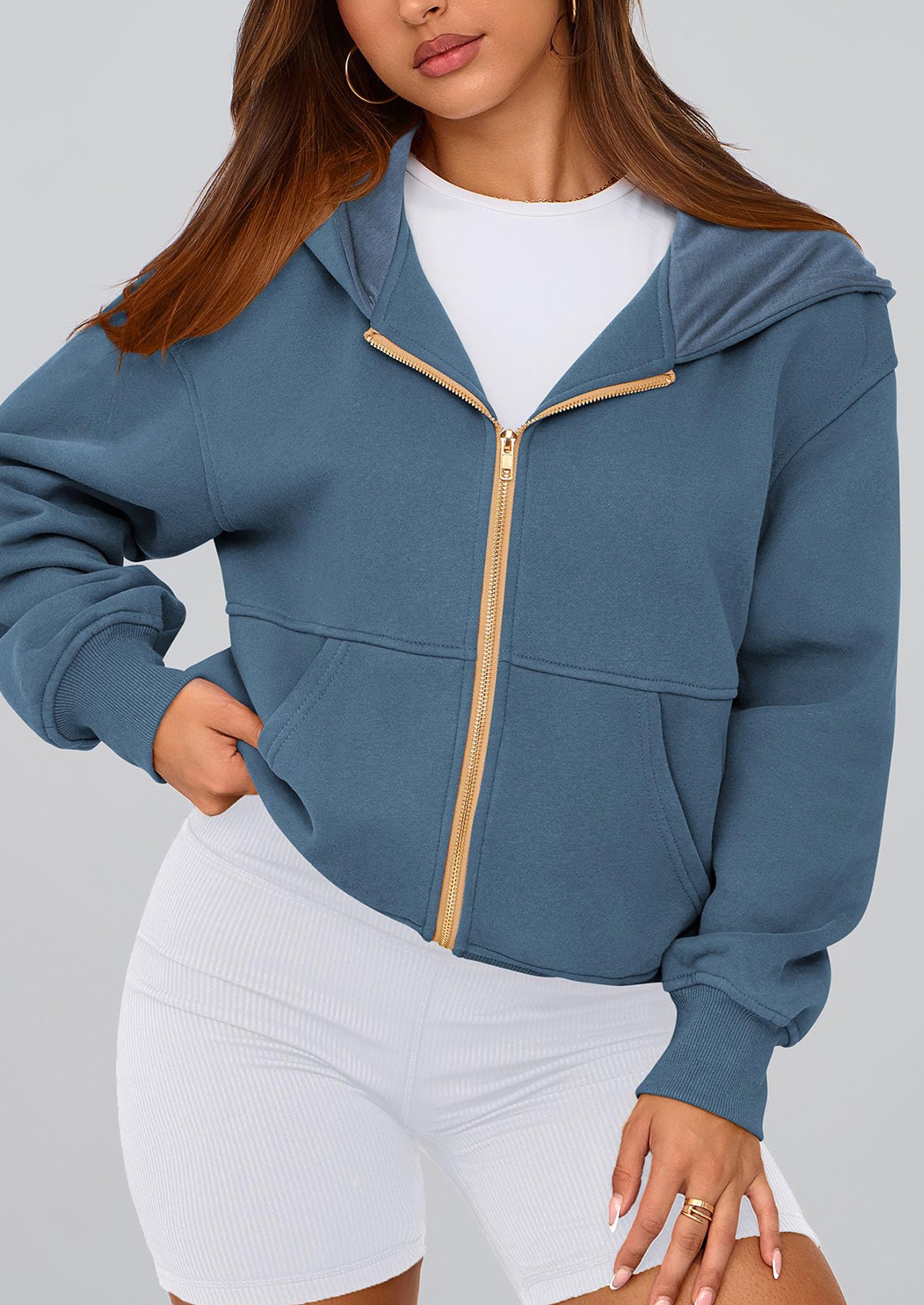 PRETTYGARDEN Hoodies For Women Sweatshirt Zip Up Hoodie Fall Fashion Trendy Long Sleeve Jackets Winter Clothing Outfits