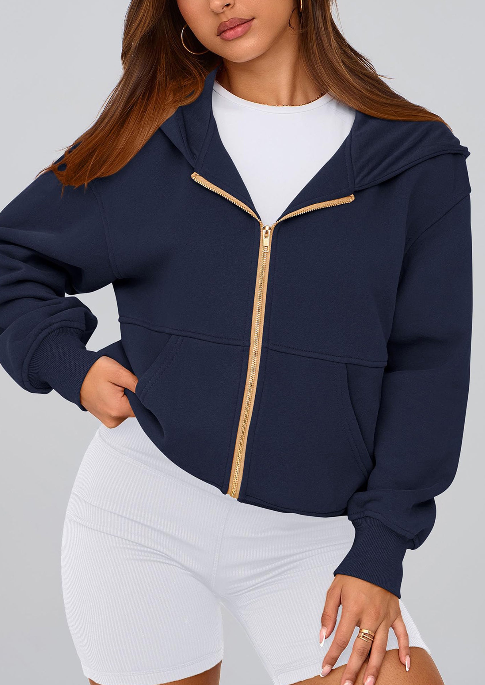 PRETTYGARDEN Hoodies For Women Sweatshirt Zip Up Hoodie Fall Fashion Trendy Long Sleeve Jackets Winter Clothing Outfits