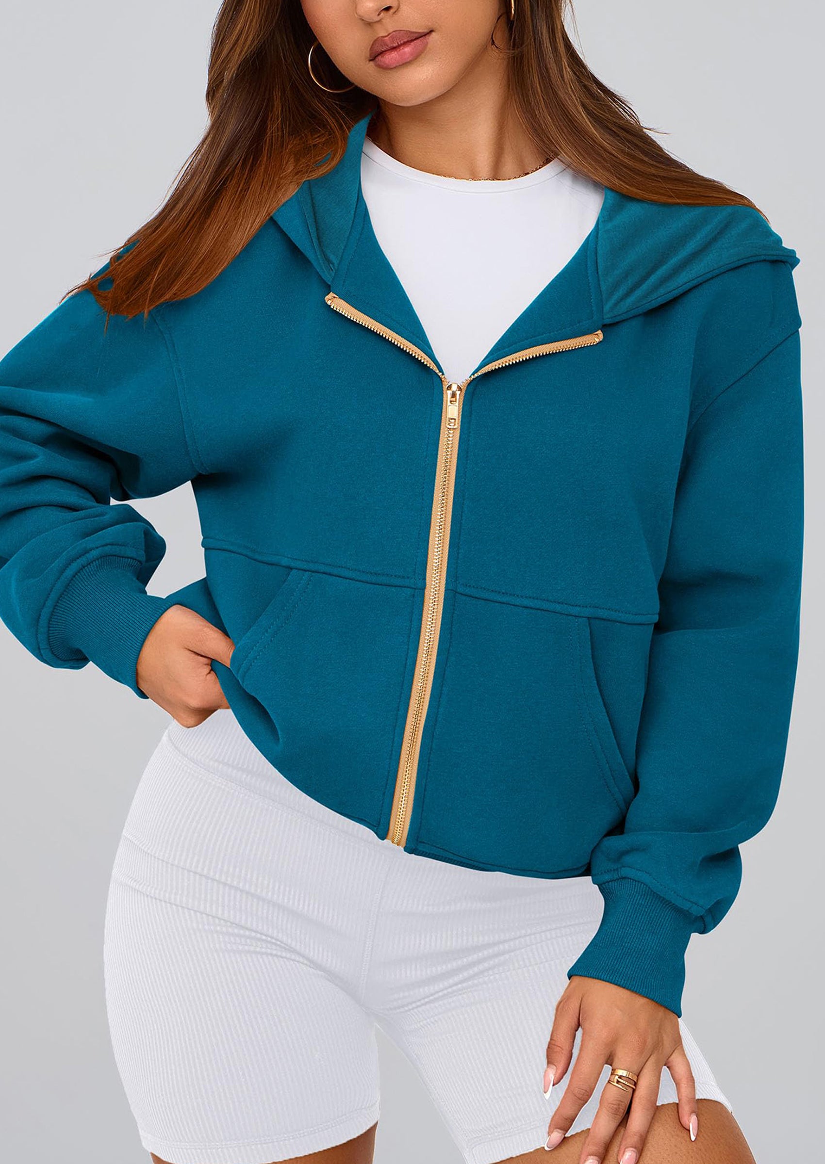 PRETTYGARDEN Hoodies For Women Sweatshirt Zip Up Hoodie Fall Fashion Trendy Long Sleeve Jackets Winter Clothing Outfits