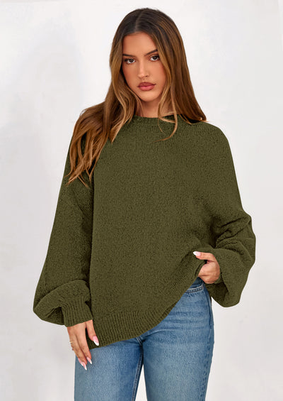 PRETTYGARDEN Sweaters for Women Fall Chunky Knit Long Sleeve Crew Neck Oversized Pullover Tops Winter Fashion Clothing