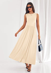 PRETTYGARDEN Summer Maxi Dresses for Women Sleeveless A Line Flowy Long Casual Sundress Wedding Guest Fashion Clothing PRETTYGARDEN