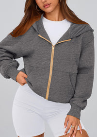 PRETTYGARDEN Hoodies For Women Sweatshirt Zip Up Hoodie Fall Fashion Trendy Long Sleeve Jackets Winter Clothing Outfits