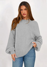 PRETTYGARDEN Sweaters for Women Fall Chunky Knit Long Sleeve Crew Neck Oversized Pullover Tops Winter Fashion Clothing