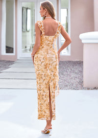 PRETTYGARDEN Women's Spring Wedding Guest Dress Summer Formal Sleeveless Elegant Floral Lace Cocktail Maxi Long Dresses