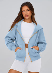 PRETTYGARDEN Hoodies For Women Sweatshirt Zip Up Hoodie Fall Fashion Trendy Long Sleeve Jackets Winter Clothing Outfits