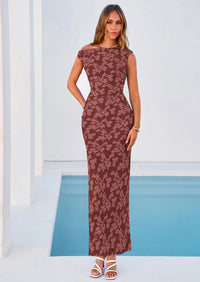 PRETTYGARDEN Womens Floral One Shoulder Maxi Dress Summer Spring Bodycon Ruched Side Slit Elegant Cocktail Party Dresses PRETTYGARDEN