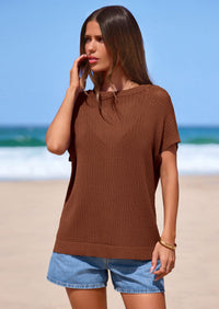 PRETTYGARDEN Women Spring Sweater Vest Business Casual Tank Top Lightweight Cap Sleeve Knit Shirts Trendy Summer Outfits PRETTYGARDEN