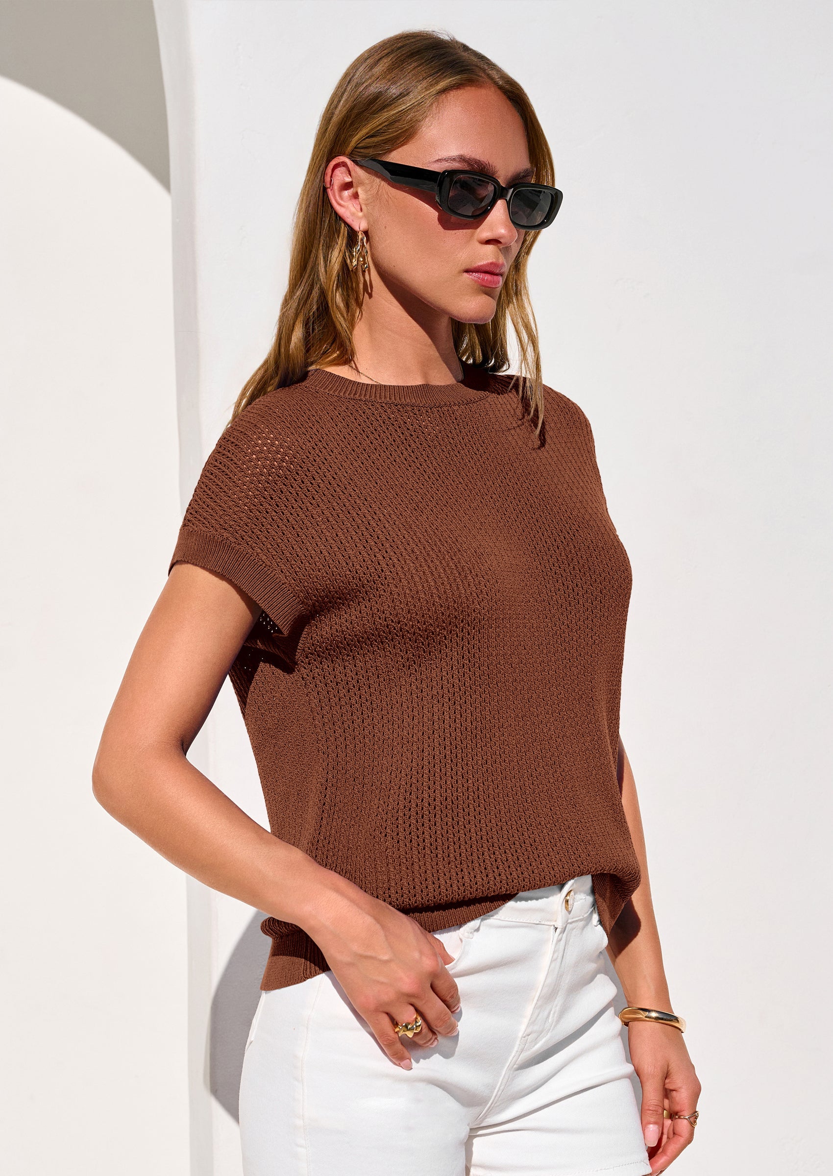 PRETTYGARDEN Women Spring Sweater Vest Business Casual Tank Top Lightweight Cap Sleeve Knit Shirts Trendy Summer Outfits PRETTYGARDEN