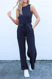 Summer One Piece Outfits Sleeveless Wide Leg Long Pants Jumpsuits