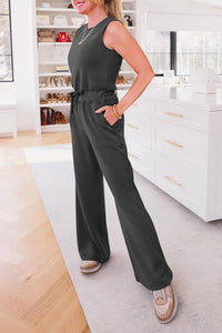 Summer One Piece Outfits Sleeveless Wide Leg Long Pants Jumpsuits