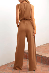 Summer One Piece Outfits Sleeveless Wide Leg Long Pants Jumpsuits