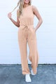 Summer One Piece Outfits Sleeveless Wide Leg Long Pants Jumpsuits