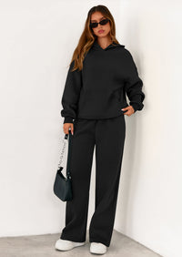 PRETTYGARDEN Women's 2 Piece Outfits Fall Sweatsuits Oversized Hoodies Wide Leg Sweatpants Tracksuits Lounge Matching Sets PRETTYGARDEN