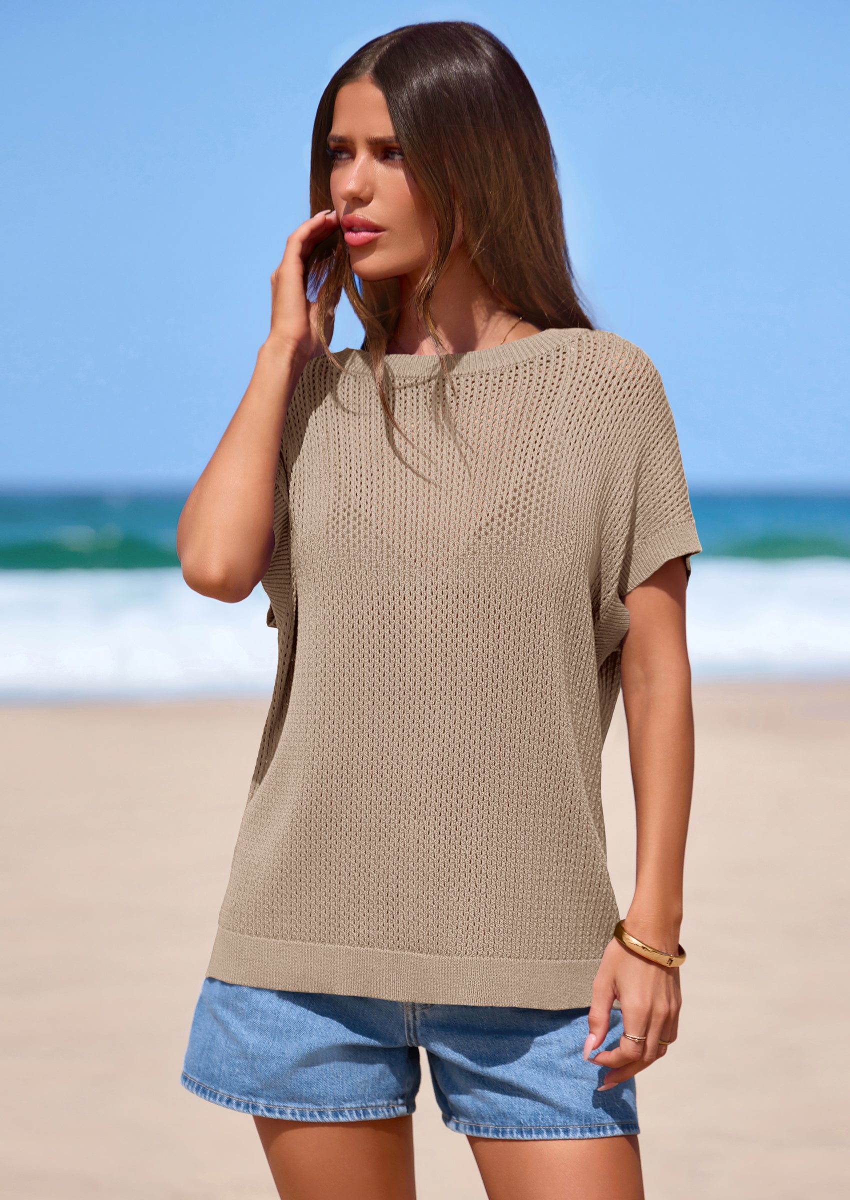 PRETTYGARDEN Women Spring Sweater Vest Business Casual Tank Top Lightweight Cap Sleeve Knit Shirts Trendy Summer Outfits PRETTYGARDEN