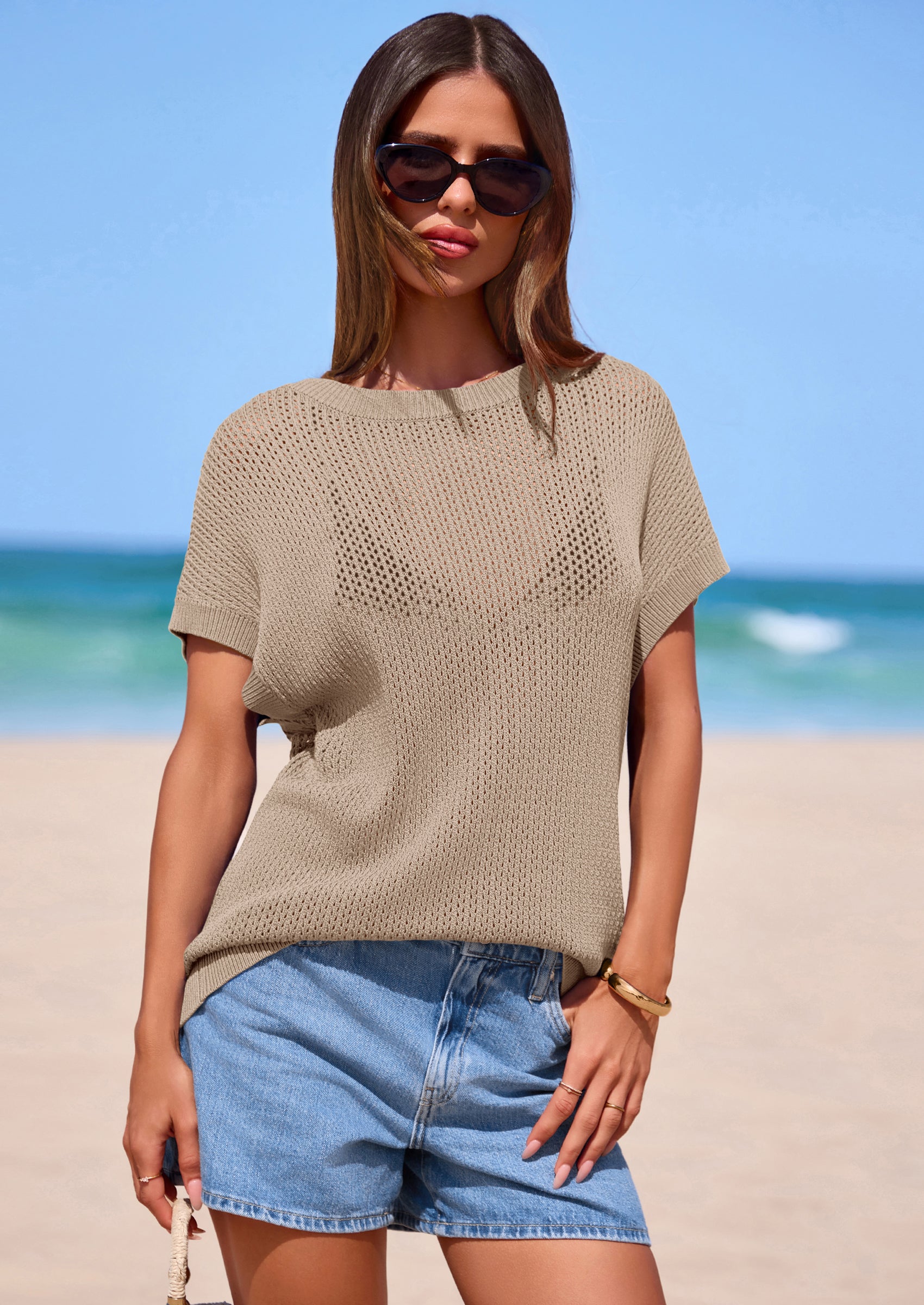 PRETTYGARDEN Women Spring Sweater Vest Business Casual Tank Top Lightweight Cap Sleeve Knit Shirts Trendy Summer Outfits PRETTYGARDEN