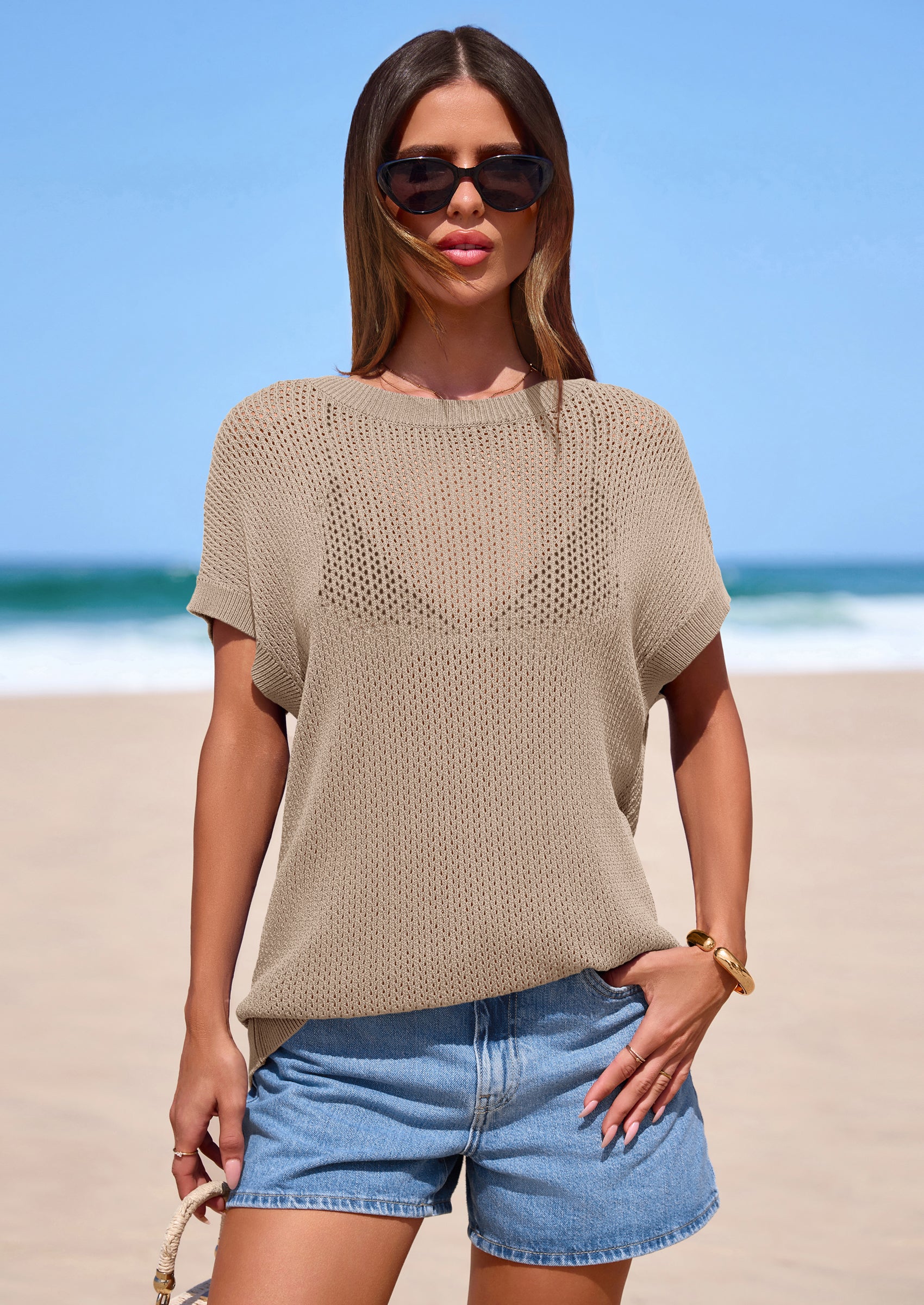 PRETTYGARDEN Women Spring Sweater Vest Business Casual Tank Top Lightweight Cap Sleeve Knit Shirts Trendy Summer Outfits PRETTYGARDEN