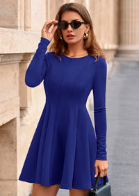 PRETTYGARDEN Fall Cocktail Dresses for Women Elegant Classy Wedding Guest Long Sleeve Homecoming Party A Line Mini Dress