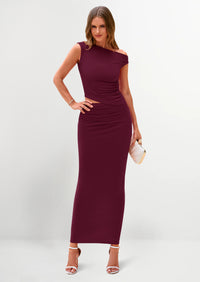 PRETTYGARDEN Maxi Skirt Sets Women 2 Piece Outfits Summer Spring One Shoulder Sleeveless Ruched Bodycon Long Skirts