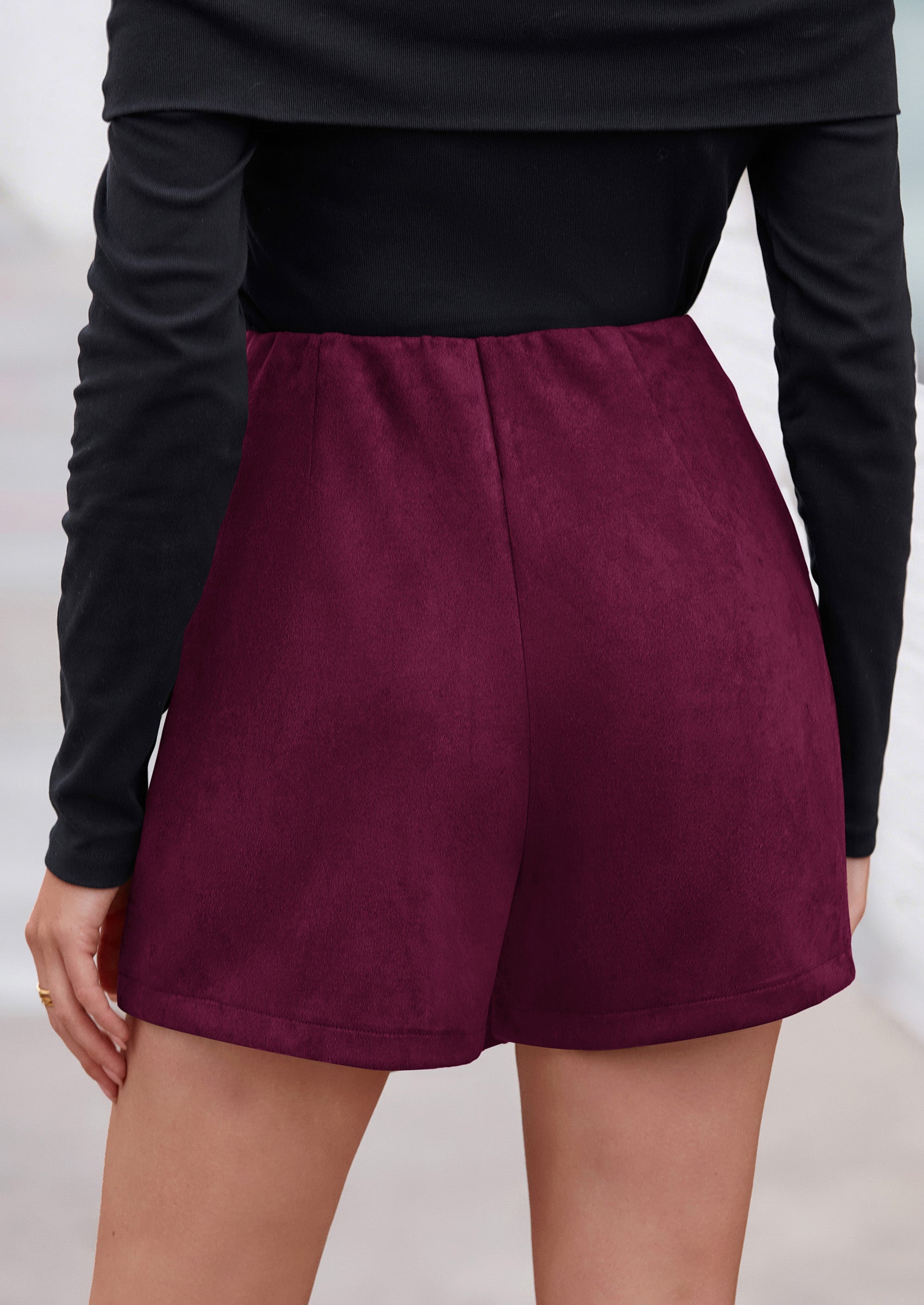 PRETTYGARDEN Fall Mini Skirts for Women Trendy High Waisted Asymmetrical Knit Suede Skirt Shorts Cute Y2k Outfits