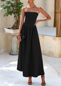 PRETTYGARDEN Women Strapless Elegant Going Out Maxi Dresses