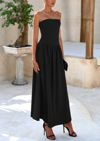 PRETTYGARDEN Women Strapless Elegant Going Out Maxi Dresses