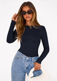 PRETTYGARDEN Bodysuits for Women 2025 Fall Long Sleeve Shirts Slim Fitted Basic Ribbed Layering Tops Fashion Winter Clothing PRETTYGARDEN